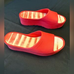 Lemon Jelly Orange/Red Slide Sandals. Size EU39.